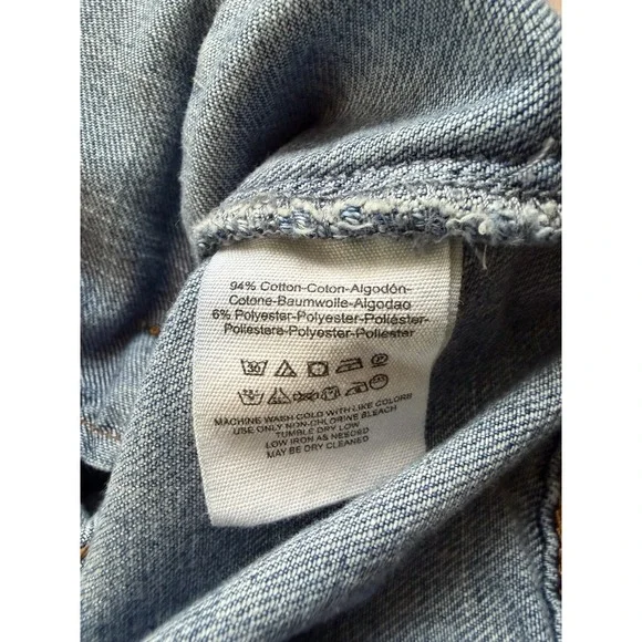 Free People Denim Jean Jacket Womens Small Contrasting Blue Panel Trucker Coat - Picture 10 of 10